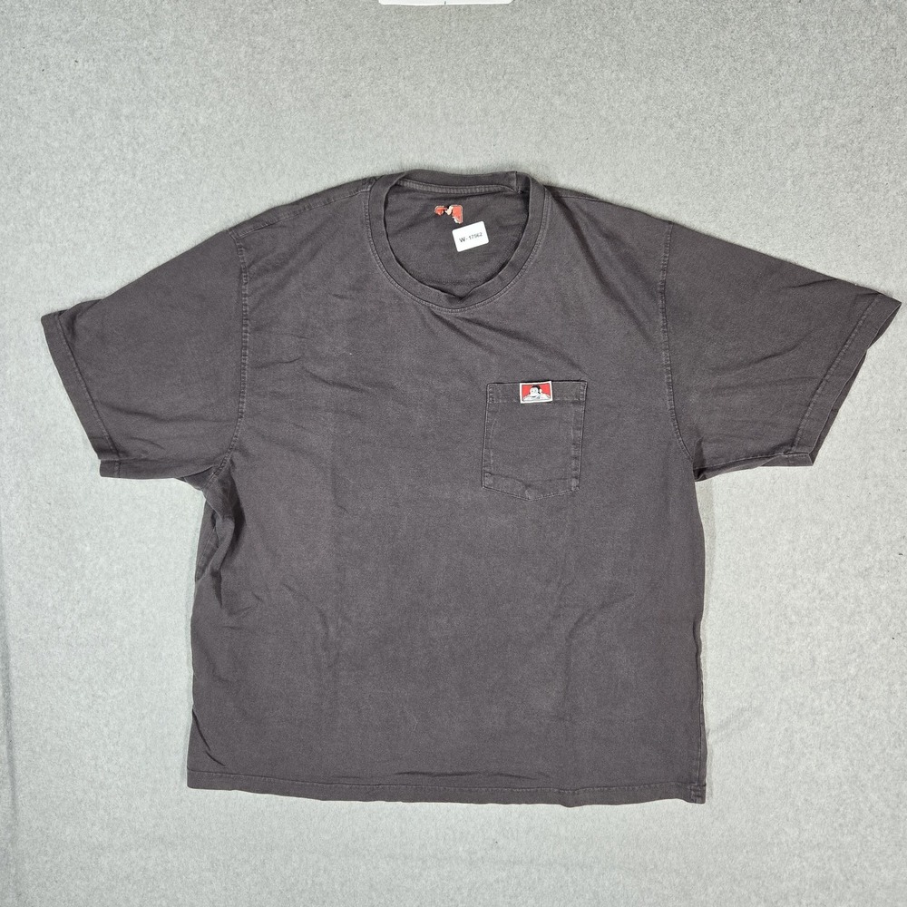 Ben Davis Men Shirt XL Charcoal Gray Logo Short Sleeve Pocket